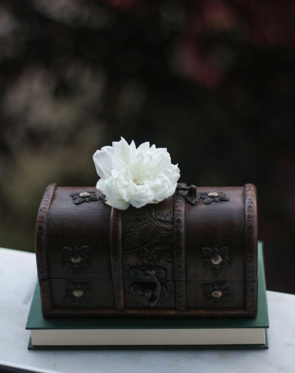 Vintage Damascus Wooden Trinket Box Handcarved Inlaid Mother of Pearl Jewelry Storage 1970-2000