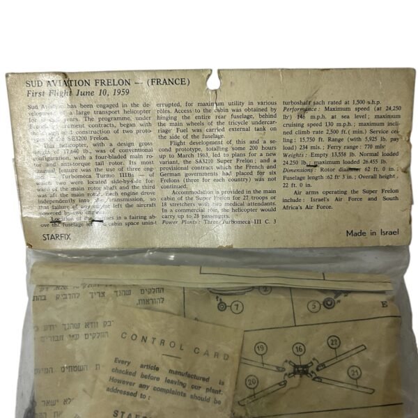Vintage Starfix FRELON Identical Scale Kit 1967