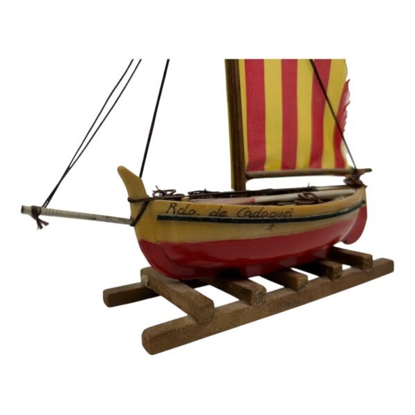 Vintage Handmade Wooden Sailboat Decoration 1990s