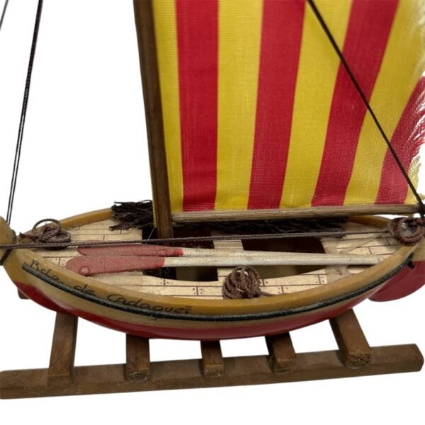 Vintage Handmade Wooden Sailboat Decoration 1990s