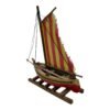 Vintage Handmade Wooden Sailboat Decoration 1990s