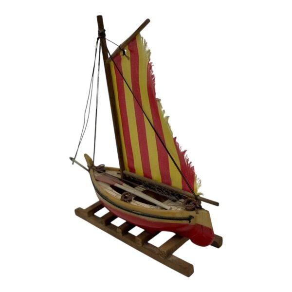 Vintage Handmade Wooden Sailboat Decoration 1990s
