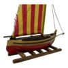Vintage Handmade Wooden Sailboat Decoration 1990s