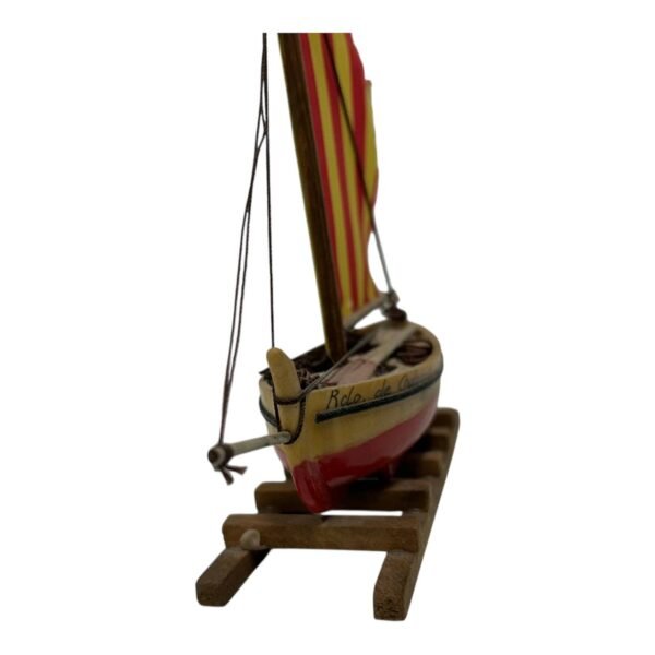 Vintage Handmade Wooden Sailboat Decoration 1990s