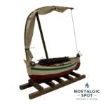 Vintage Handmade Wooden Sailboat 1990s
