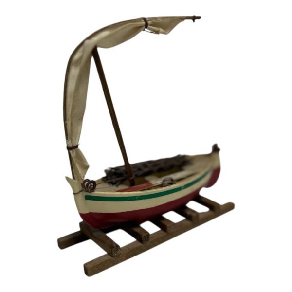 Vintage Handmade Wooden Sailboat 1990s