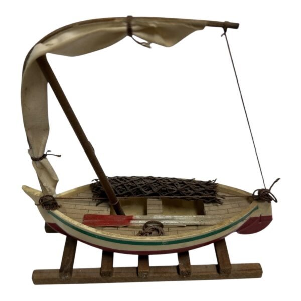 Vintage Handmade Wooden Sailboat 1990s