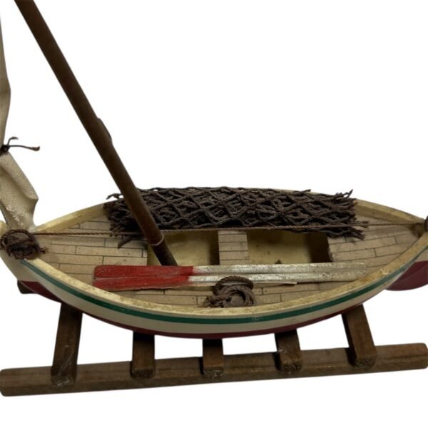 Vintage Handmade Wooden Sailboat 1990s