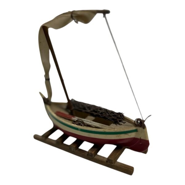 Vintage Handmade Wooden Sailboat 1990s