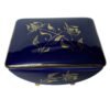 Vintage Porcelain Jewelry Box with Cobalt 14 karat Gold Painting Czechoslovakia 1960s Signed