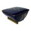 Vintage Porcelain Jewelry Box with Cobalt 14 karat Gold Painting Czechoslovakia 1960s Signed