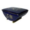 Vintage Porcelain Jewelry Box with Cobalt 14 karat Gold Painting Czechoslovakia 1960s Signed