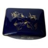 Vintage Porcelain Jewelry Box with Cobalt 14 karat Gold Painting Czechoslovakia 1960s Signed