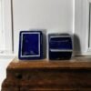 Vintage Porcelain Jewelry Box with Cobalt 14 karat Gold Painting Czechoslovakia 1960s Signed