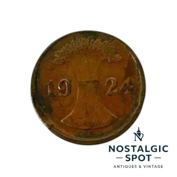 Rare 2 Rentenpfennig Germany Coin 1924