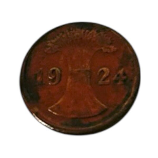 Rare 2 Rentenpfennig Germany Coin 1924