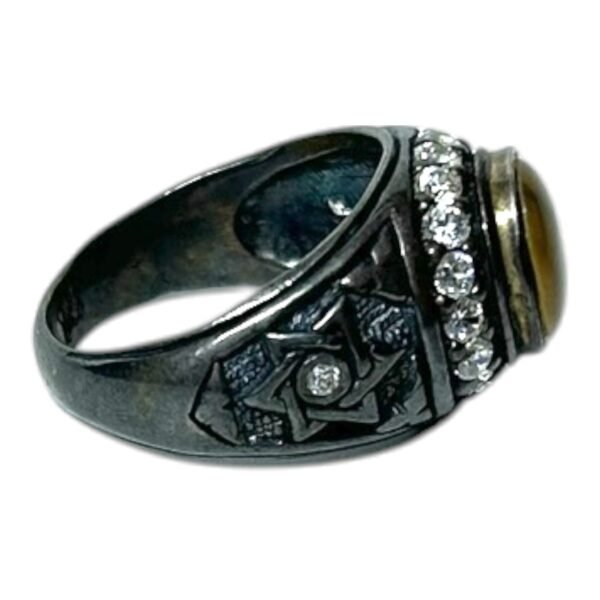 Large & Impressive Judaica Ring, 925 Sterling Silver Signed 2 Large & Impressive Judaica Ring, 925 Sterling Silver Signed