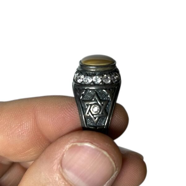 Large & Impressive Judaica Ring, 925 Sterling Silver Signed 7 Large & Impressive Judaica Ring, 925 Sterling Silver Signed