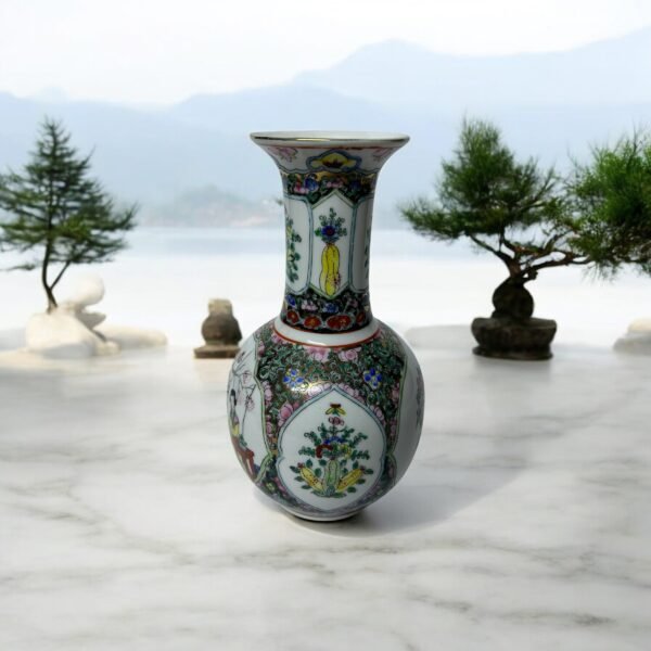 Vintage Chinese Porcelain Glaze Vase Hand Painted Yongzheng 19th Century 6 Vintage Chinese Porcelain Glaze Vase Hand Painted Yongzheng 19th Century