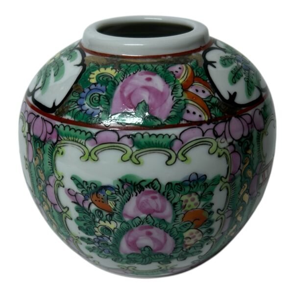 Vintage Chinese Porcelain Jar Hand Painted Enameled Vase 3 Vintage Chinese Porcelain Jar Hand Painted Enameled Vase
