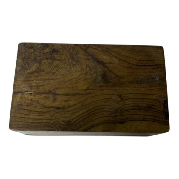 Vintage Jerusalem Trinket Box Wooden Hand Painted Jewelry Olive Wood