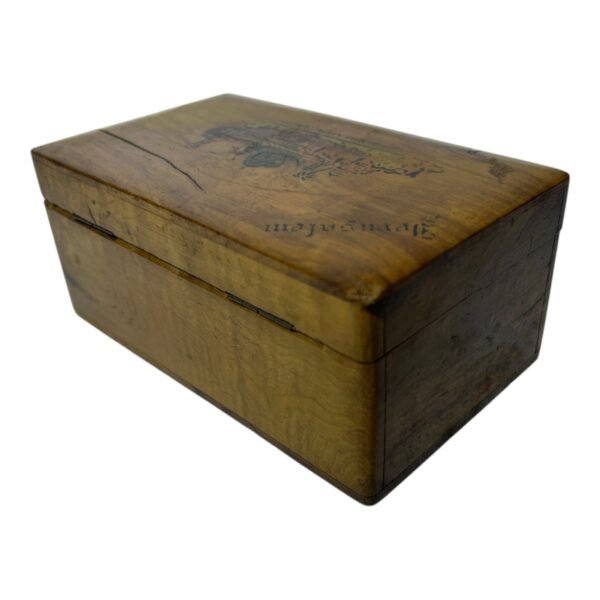 Vintage Jerusalem Trinket Box Wooden Hand Painted Jewelry Olive Wood