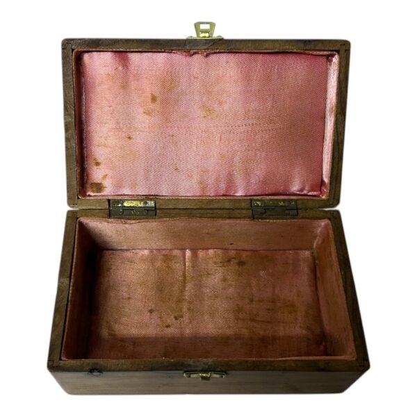 Vintage Jerusalem Trinket Box Wooden Hand Painted Jewelry Olive Wood