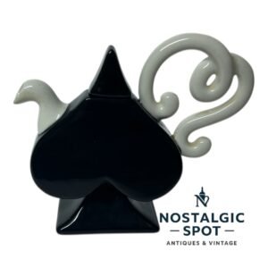 Vintage Special Miniature Porcelain Teapot Spade Symbol Shape Signed