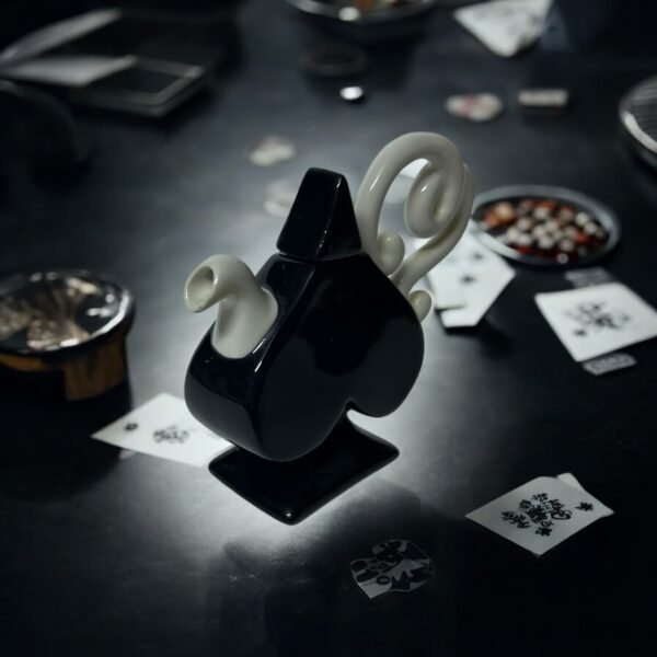 Vintage Special Miniature Porcelain Teapot Spade Symbol Shape Signed 8 Vintage Special Miniature Porcelain Teapot Spade Symbol Shape Signed