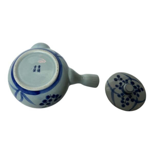 Vintage Old Chinese Porcelain Teapot Decorated White & Blue Signed